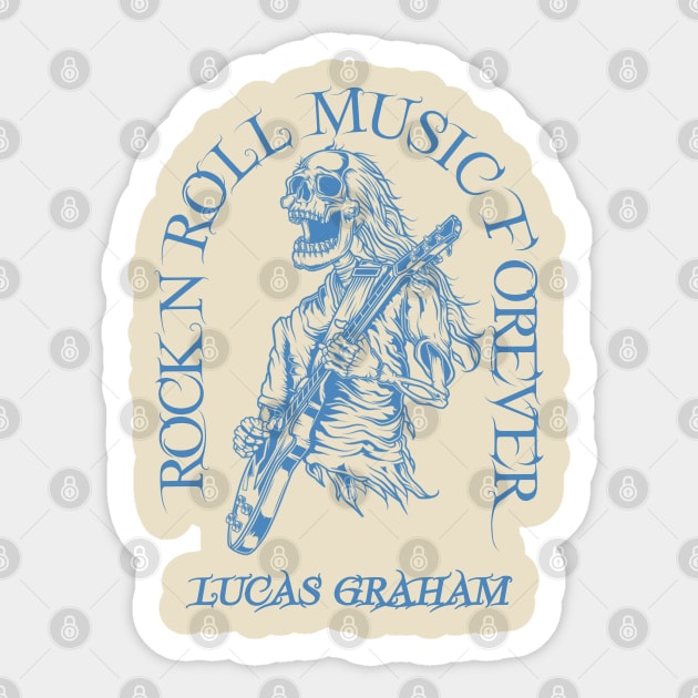 Lucas Graham /// Skeleton Guitar Player Sticker by Stroke Line